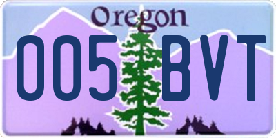 OR license plate 005BVT