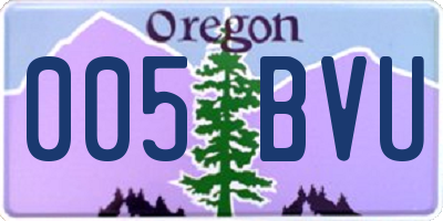 OR license plate 005BVU