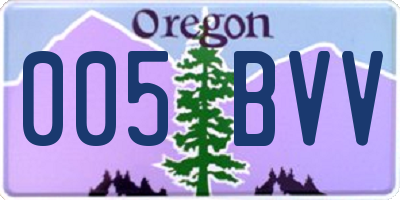 OR license plate 005BVV