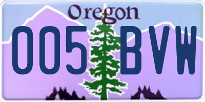 OR license plate 005BVW