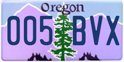 OR license plate 005BVX