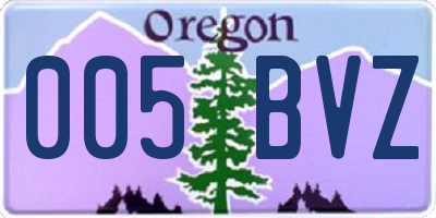 OR license plate 005BVZ