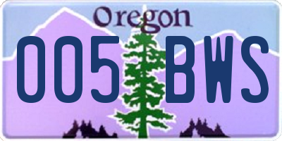 OR license plate 005BWS