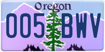 OR license plate 005BWV