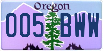 OR license plate 005BWW