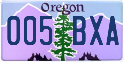 OR license plate 005BXA