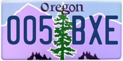OR license plate 005BXE