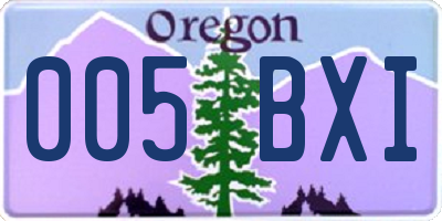 OR license plate 005BXI
