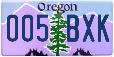 OR license plate 005BXK