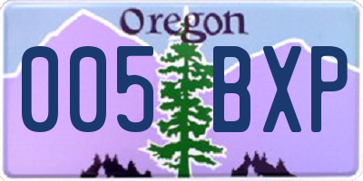 OR license plate 005BXP