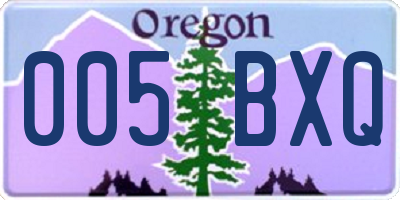 OR license plate 005BXQ