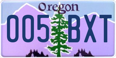 OR license plate 005BXT