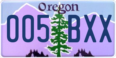 OR license plate 005BXX