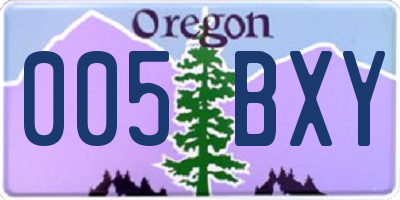 OR license plate 005BXY