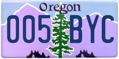 OR license plate 005BYC