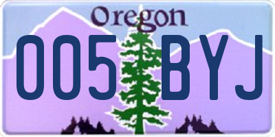 OR license plate 005BYJ