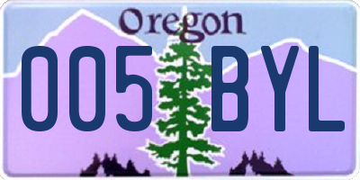 OR license plate 005BYL