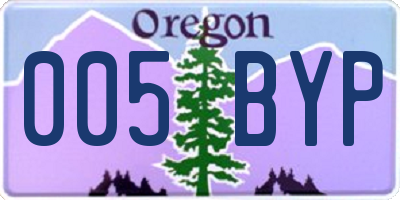 OR license plate 005BYP