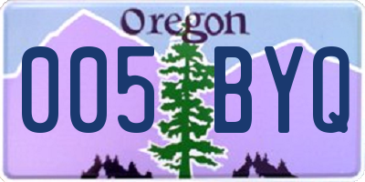 OR license plate 005BYQ