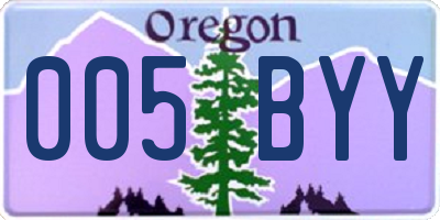 OR license plate 005BYY