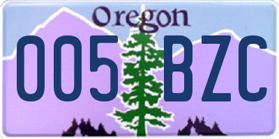 OR license plate 005BZC