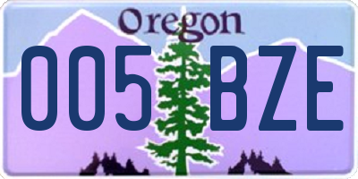 OR license plate 005BZE