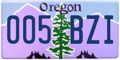 OR license plate 005BZI