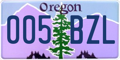 OR license plate 005BZL