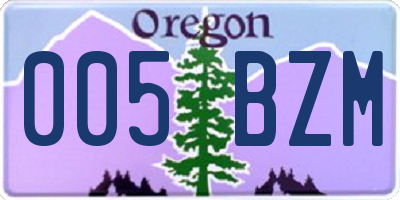OR license plate 005BZM