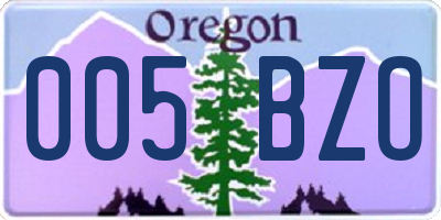 OR license plate 005BZO