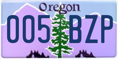 OR license plate 005BZP
