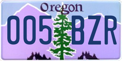 OR license plate 005BZR