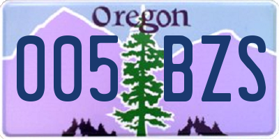 OR license plate 005BZS
