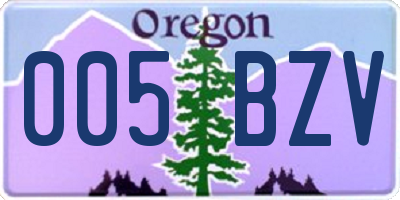 OR license plate 005BZV