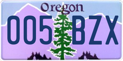 OR license plate 005BZX