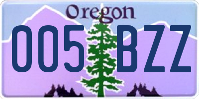 OR license plate 005BZZ