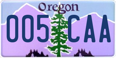 OR license plate 005CAA