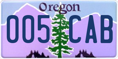 OR license plate 005CAB