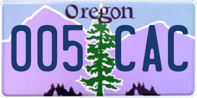 OR license plate 005CAC