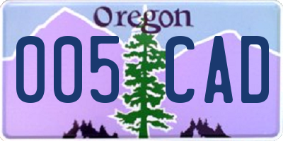 OR license plate 005CAD