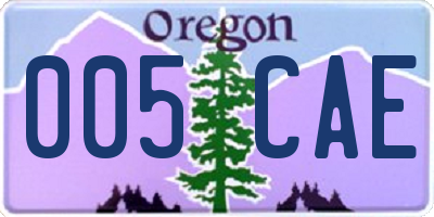 OR license plate 005CAE