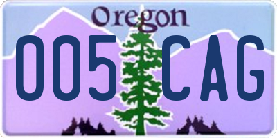 OR license plate 005CAG