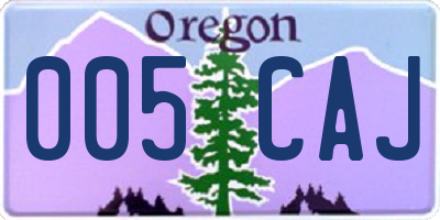 OR license plate 005CAJ