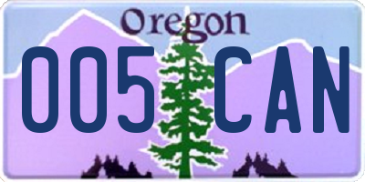 OR license plate 005CAN