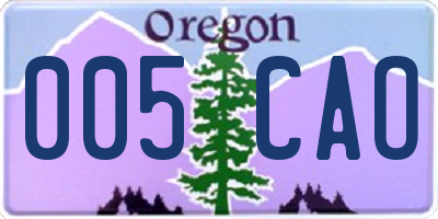 OR license plate 005CAO