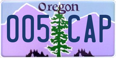 OR license plate 005CAP