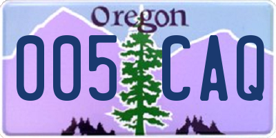 OR license plate 005CAQ