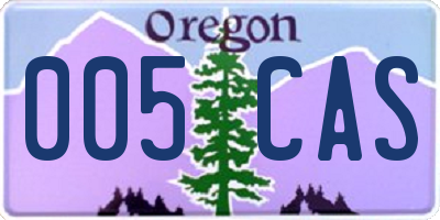 OR license plate 005CAS