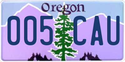 OR license plate 005CAU