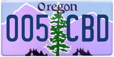 OR license plate 005CBD